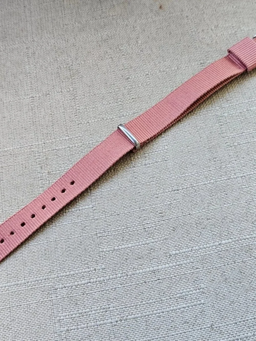 Replacement Strap Pink Canvas Watch Strap Band Adjustable Size 14mm Unbranded